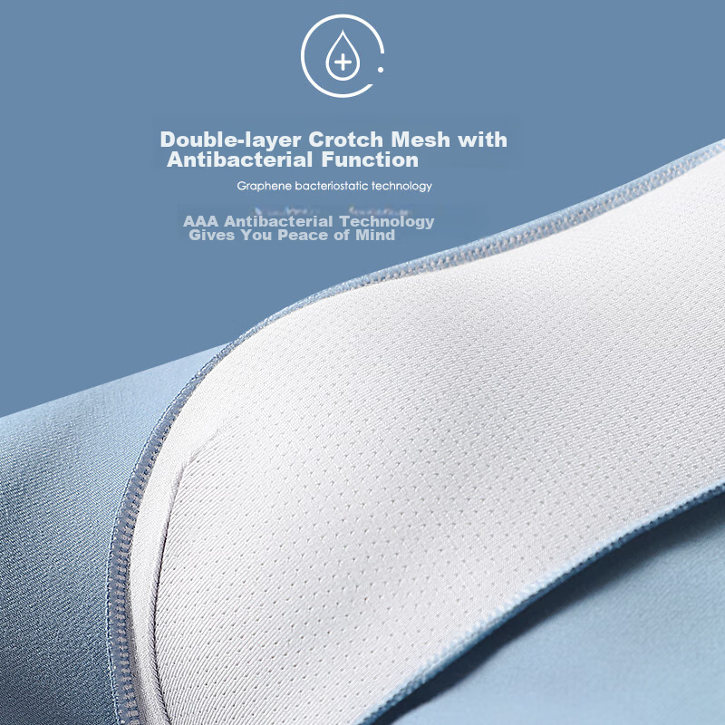 Langsha Men's Underwear, Cotton, 3A Antibacterial, Mid-Rise, High-Elasticity, Br...