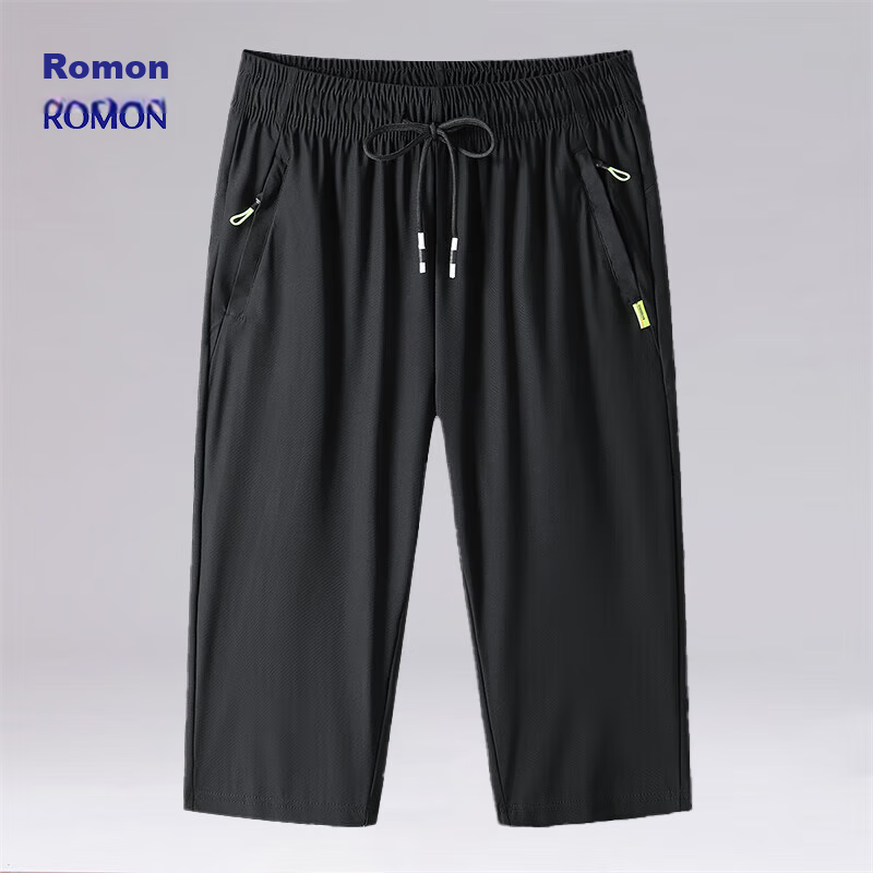 ROMON Men's Shorts, Summer Ice Silk Quick-Dry Casual Outdoor Hiking Sports, Larg...