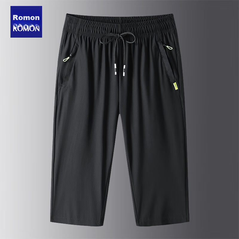 ROMON Men's Shorts, Summer Ice Silk Quick-Dry Casual Outdoor Hiking Sports, Larg...