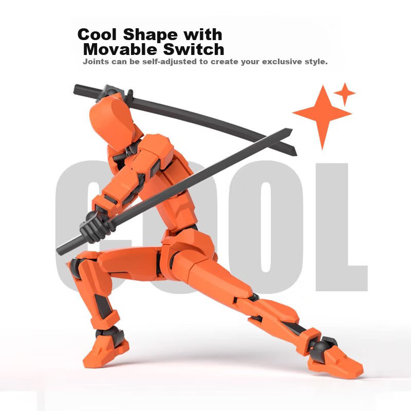 Lezhe Decompression Toy, Multi-Joint Highly Articulated Doll, Magnetic Attractio...