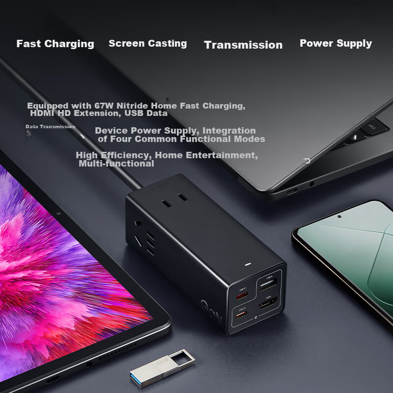 Xiaomi (MI) Gallium Nitride 67W Desktop Fast Charging Socket Pro, Laptop Switch...