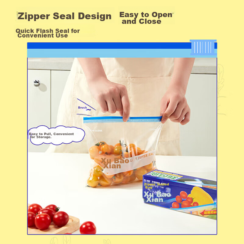 Xubaoxian Japanese Brand Zipper Food Storage Bags, Sealing Bags, Self-Sealing Ba...