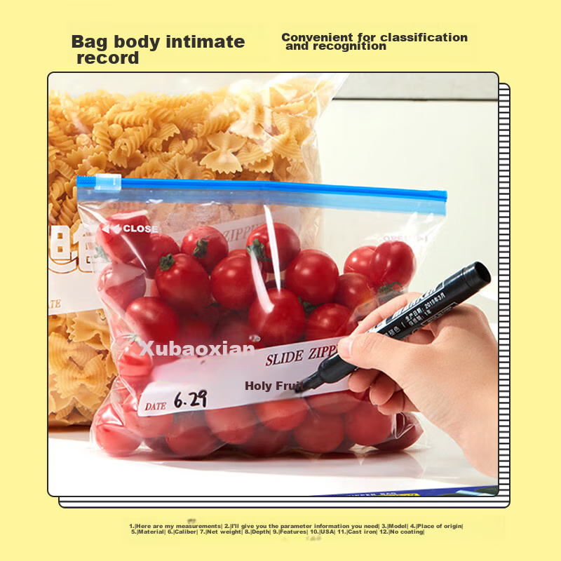 Xubaoxian Japanese Brand Zipper Food Storage Bags, Sealing Bags, Self-Sealing Ba...