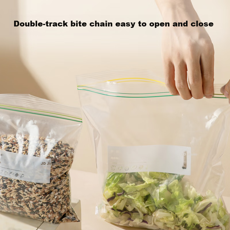 Jingzao Food-Grade Sealed Bags, Medium-Sized Double Zipper Resealable Bags for B...