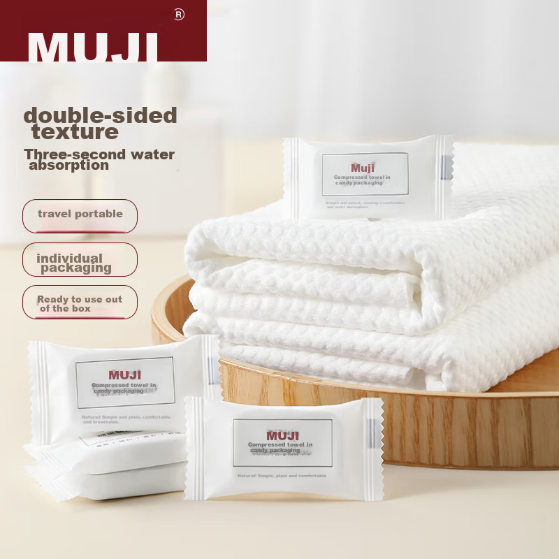 MUJI Travel Compressed Towels, 20 Pieces * 2 Bags, Disposable Face Towels, Thick...
