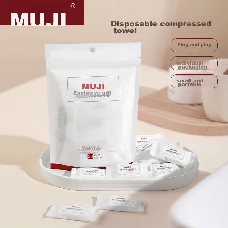 MUJI Travel Compressed Towels, 20 Pieces * 2 Bags, Disposable Face Towels, Thick...
