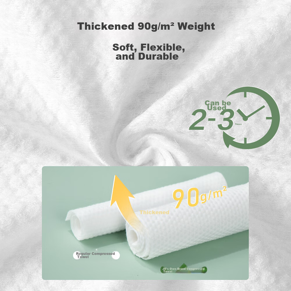 Jingzao Disposable Compressed Towels, 20 Pieces (Individually Packaged), Extra L...