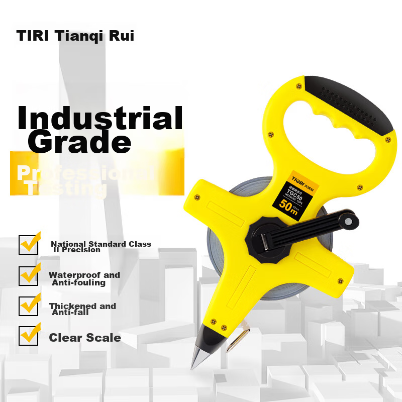 Tianqi Rui Steel Tape Measure 50 Meters, Handheld And Stand-Up Cross-Shaped Long...