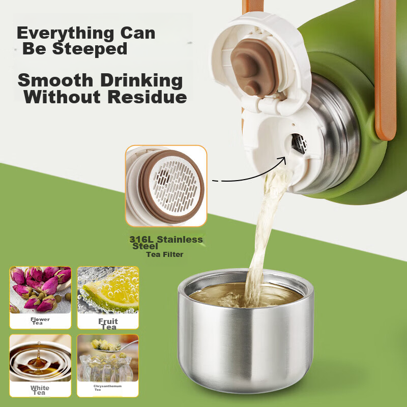 SUPOR Large Capacity Insulated Mug, Women's Portable Water Bottle, Outdoor Dual-...