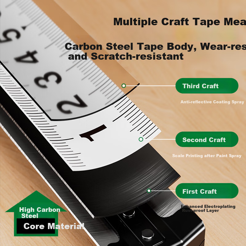 Shengda Self-Locking Steel Tape Measure, Carpenter's Ruler, Box Ruler, Renovatio...