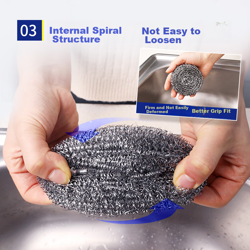 Yizhixuan Large Steel Wool Scrubber, 30 Pieces, Stainless Steel Metal Cleaning B...