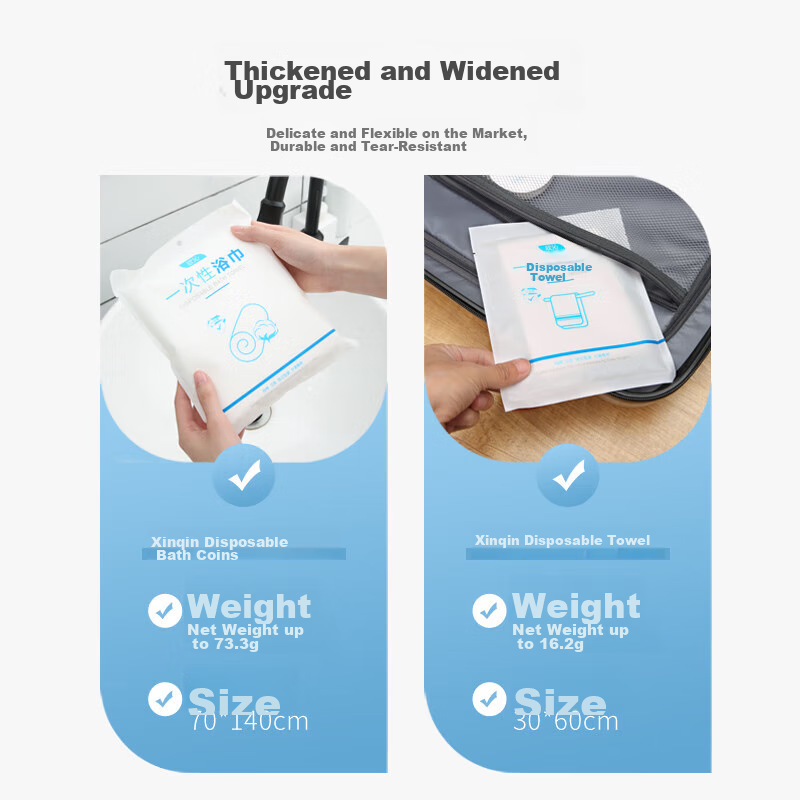 Xinqin Disposable Bath Towels, Pure Cotton, Travel Essentials, Thickened And Enl...