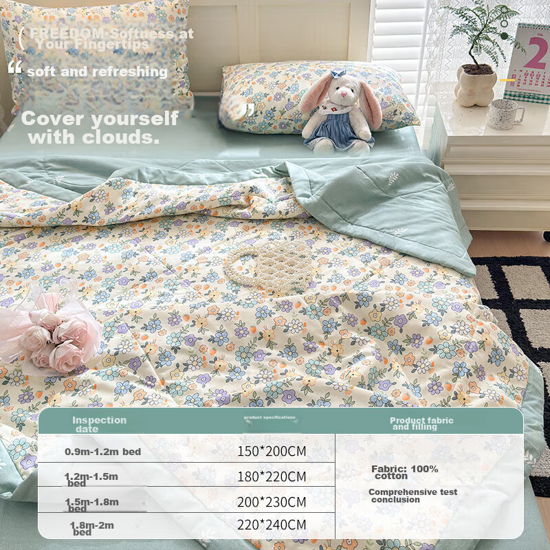 MUJI Class A 100% Cotton Xinjiang Cotton Quilt, Summer Cool Air Conditioning Bla...