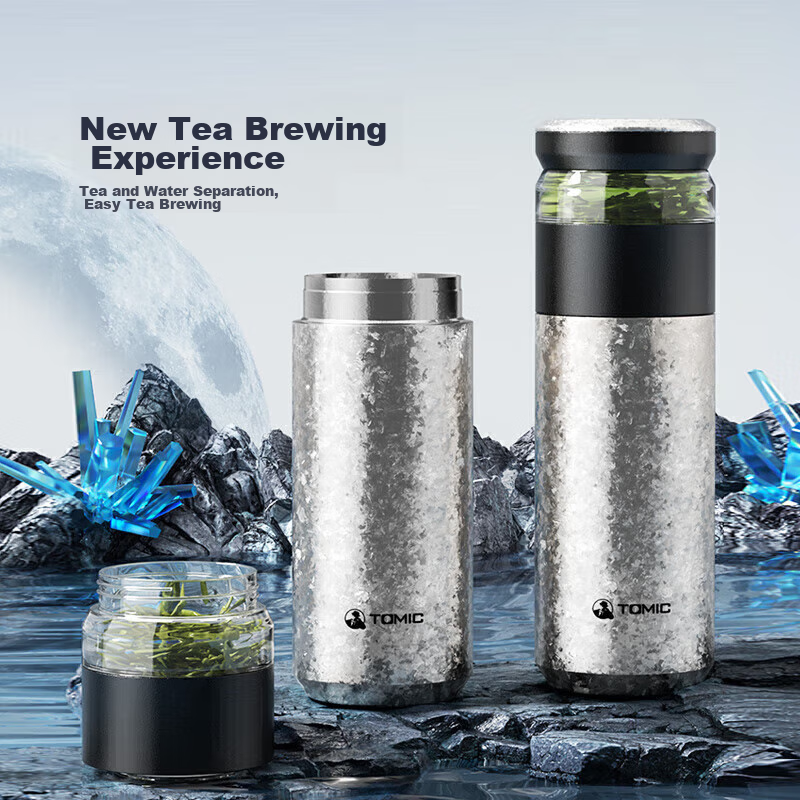 TOMIC Tea Infuser Insulated Mug for Men, Pure Titanium Water Cup, Health-Preserv...