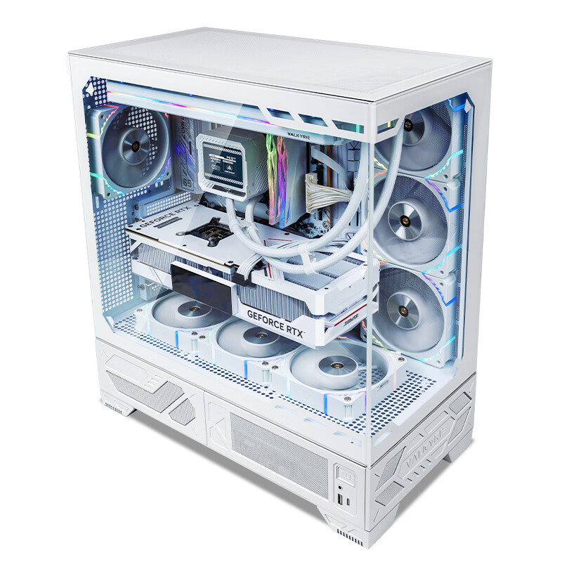 Valkyrie VK03 LITE WHITE, White, ATX Gaming Desktop Case, Supports 360mm Water C...