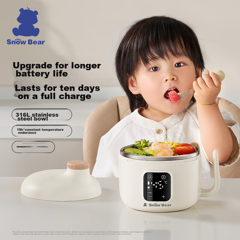 SnowBear Baby Food Bowl, 316L Stainless Steel, Intelligent Constant Temperature,...