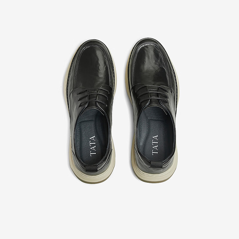 TATA Business Casual Leather Shoes for Men, Soft-Soled Genuine Leather Work Shoe...