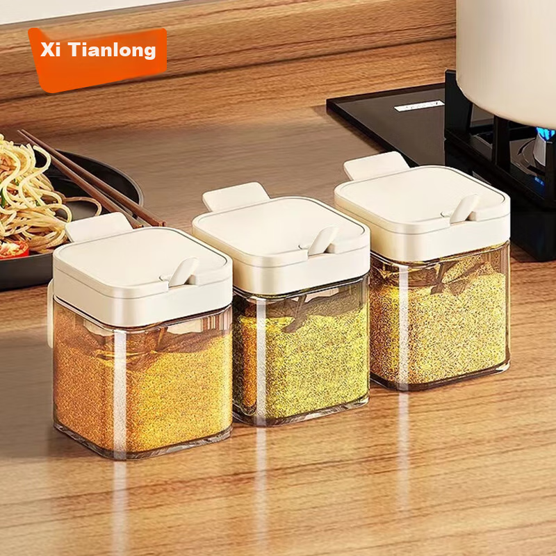 Xitianlong Glass Seasoning Jars, Spice Containers, Condiment Set, Home Use Seaso...
