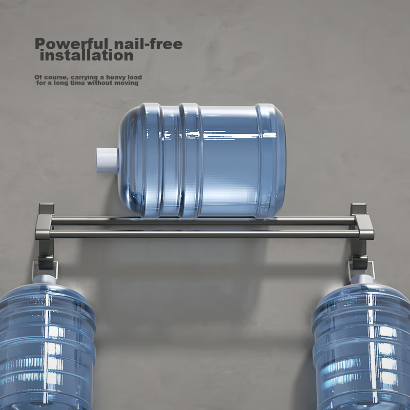 Jingzao Anti-Gravity No-Drill Double-Rod Towel Rack, Space Aluminum Thickened Ho...