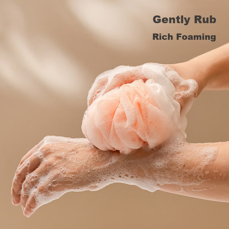 Jingzao Two-Color Bath Sponge, Extra Large Bath Loofah, Shower Scrubber, Bathing...