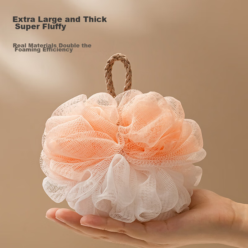 Jingzao Two-Color Bath Sponge, Extra Large Bath Loofah, Shower Scrubber, Bathing...