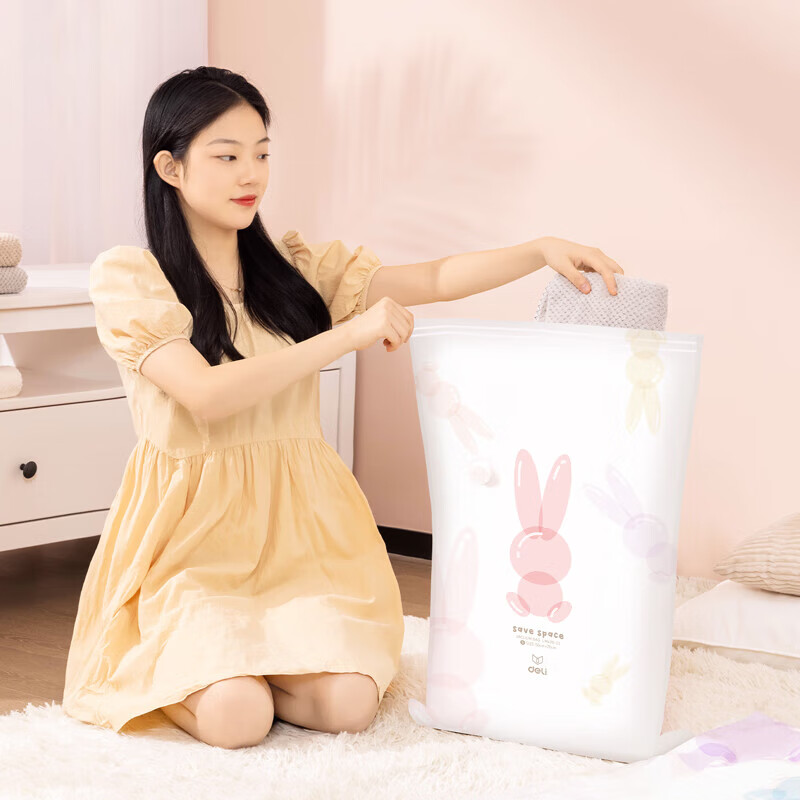 Deli Vacuum-Sealed Compression Bags for Clothes, Quilts, And Travel Storage, Thi...