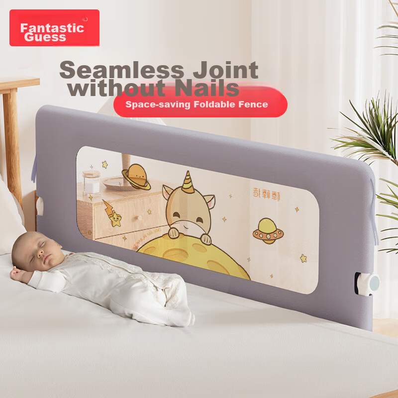 BANGBANGZHU Bed Guard Rail, Baby Safety Barrier, Anti-Fall Bedside, No Drilling...