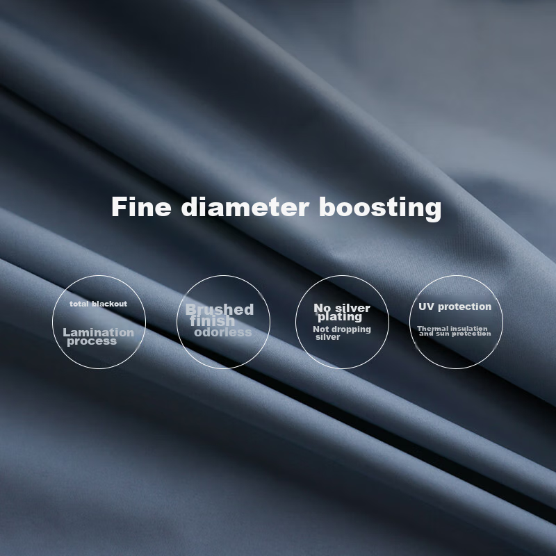 Jingzao Vinyl Light Blue Curtains, 99% Blackout Curtains, Bay Window Bedroom Sun...