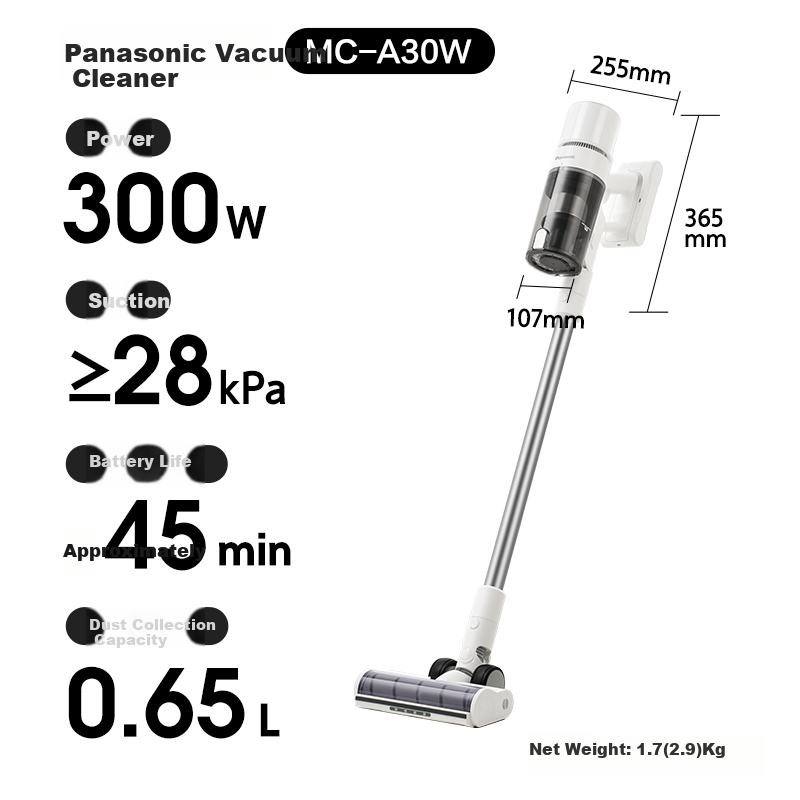 Panasonic [Government Subsidy] Cordless Handheld Vacuum Cleaner with Green Light...