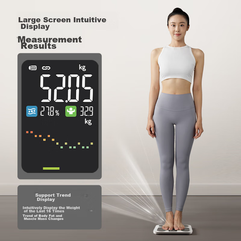 Jingzao Large Screen Four-Electrode Smart Body Fat Scale, Electronic Weight Loss...