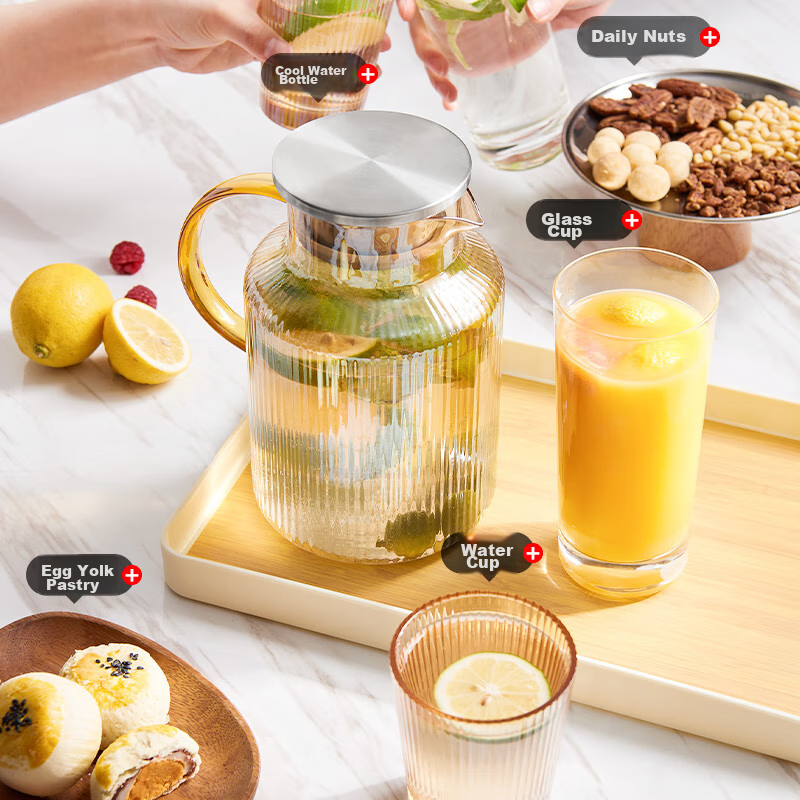 Jingzao Hot Water Pitcher, Heat-Resistant High-Temperature Tea Infuser Cup Cold...