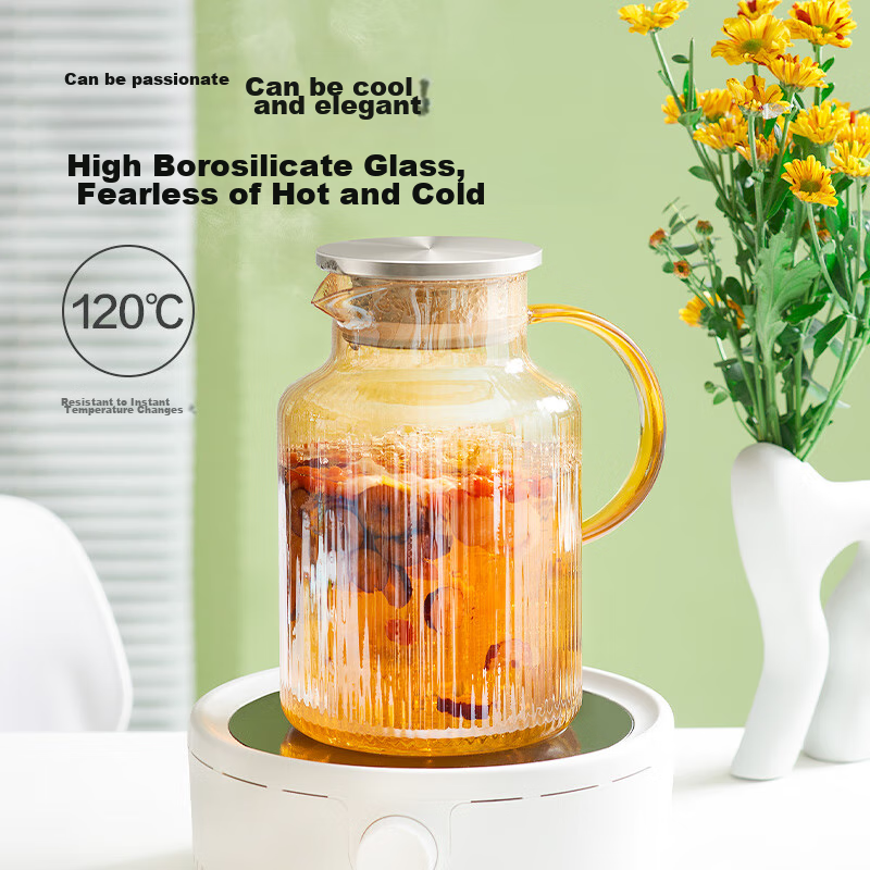 Jingzao Hot Water Pitcher, Heat-Resistant High-Temperature Tea Infuser Cup Cold...