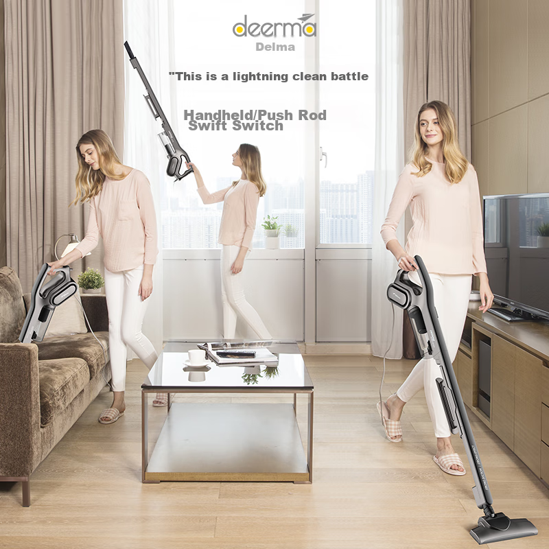 Deerma Small Household Upright Vacuum Cleaner DX700S, Handheld Vacuum for Home U...