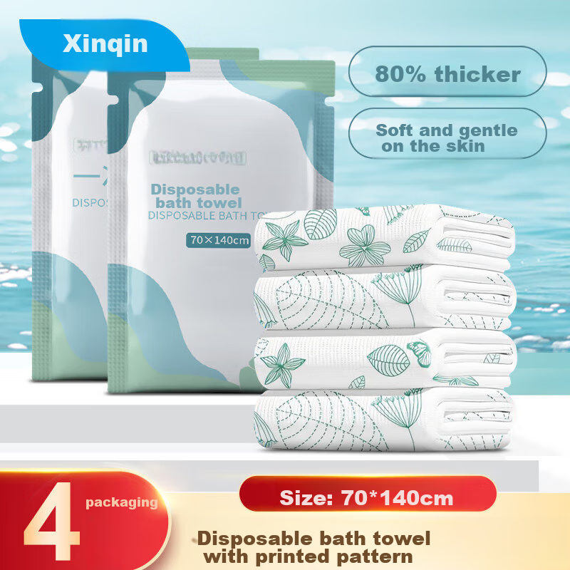 Xinqin Disposable Bath Towels, Thick, Individually Wrapped, Portable for Travel,...
