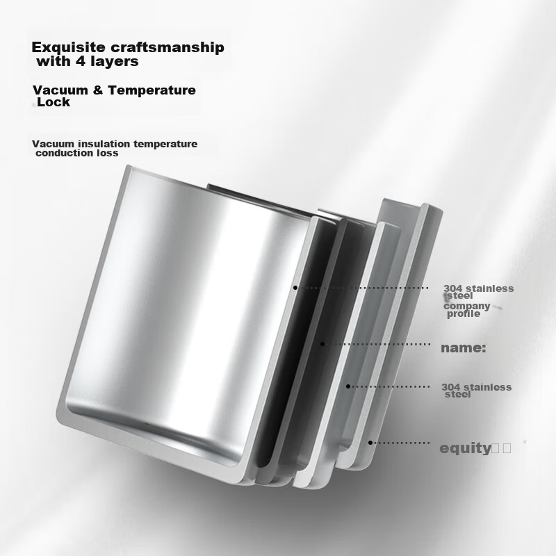 Jingzao Stainless Steel Double-Layer Insulated Desktop Mug 420mL, Outdoor Campin...