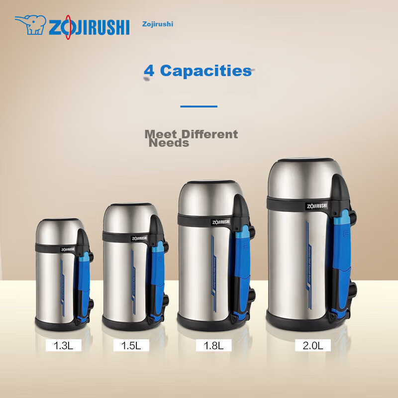 ZO JIRUSHI Insulated Bottle, Original Import, Large Capacity, Stainless Steel, C...