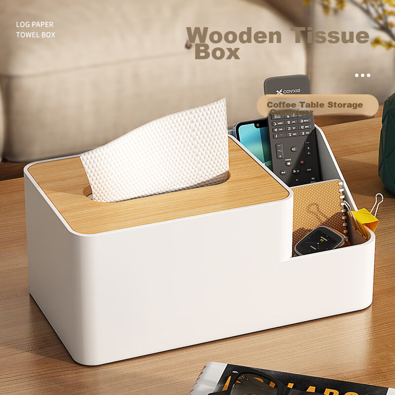 Jiadu Living Room Table Tissue Box, Multifunctional Remote Control Storage, Napk...