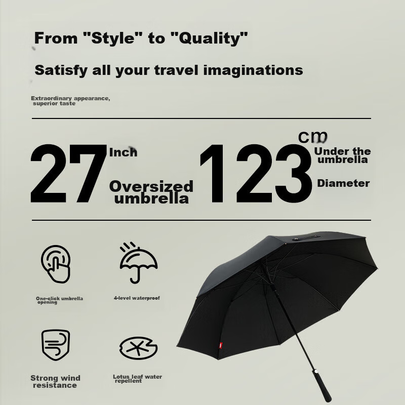 Jingzao Extra Large Umbrella, Long Handle, Automatic, Men's Straight Pole, Golf...