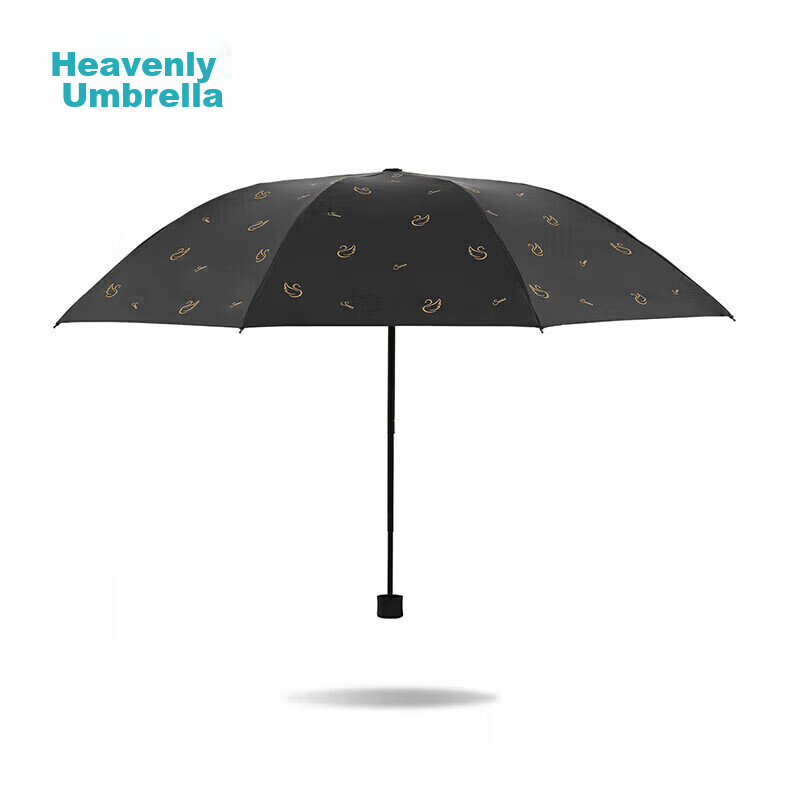 Paradise UV Protection Umbrella, Three-Fold Black Gel Sun Umbrella, Sunshade Umb...