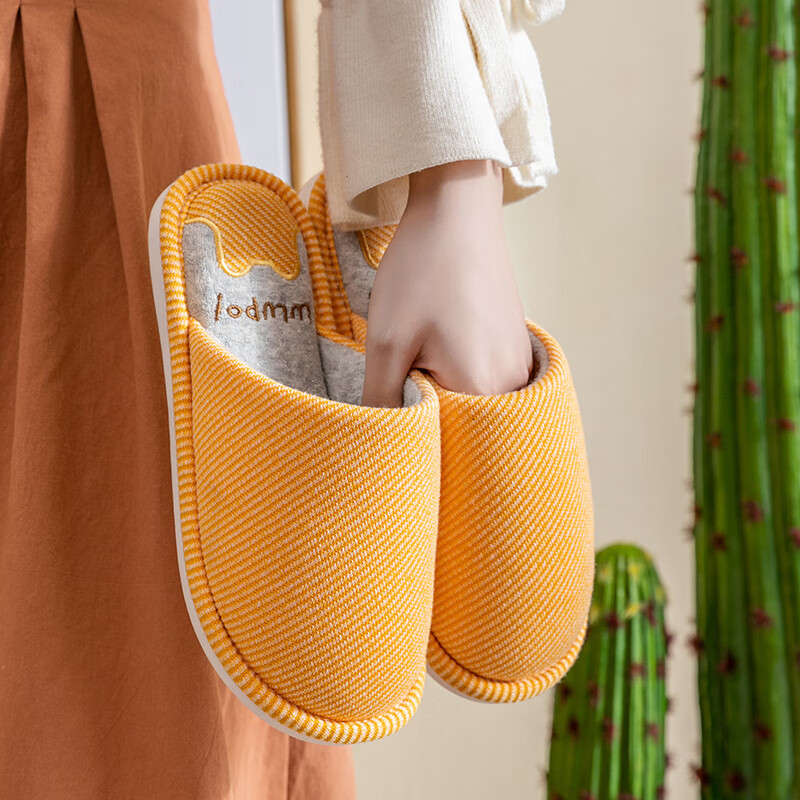 TZLDN Indoor Cotton Slippers for Men, Non-Slip Spring And Autumn Cotton Home Sli...