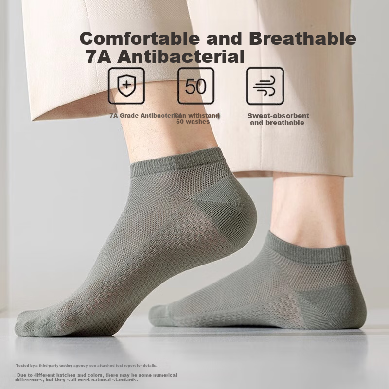 Dreamjiao Men's Summer Thin 100% Cotton Artemisia 7A Antibacterial Deodorant Sho...