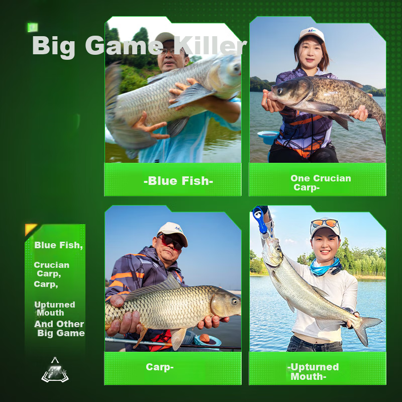 JIADIAONI Pre-Tied Big Fish Rig with Double Hooks, Iseni Finished Line Set for G...