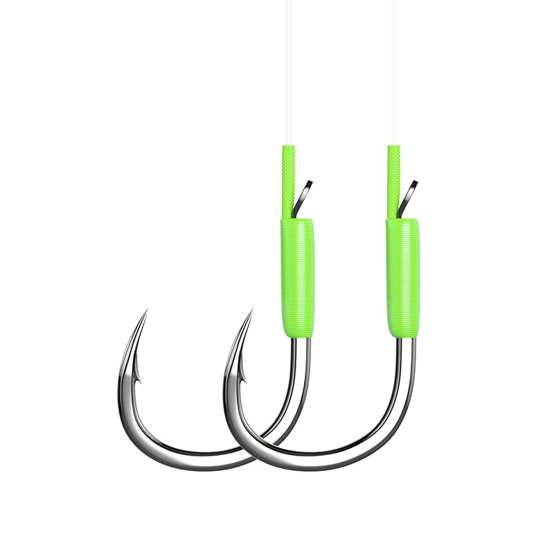 JIADIAONI Pre-Tied Big Fish Rig with Double Hooks, Iseni Finished Line Set for G...