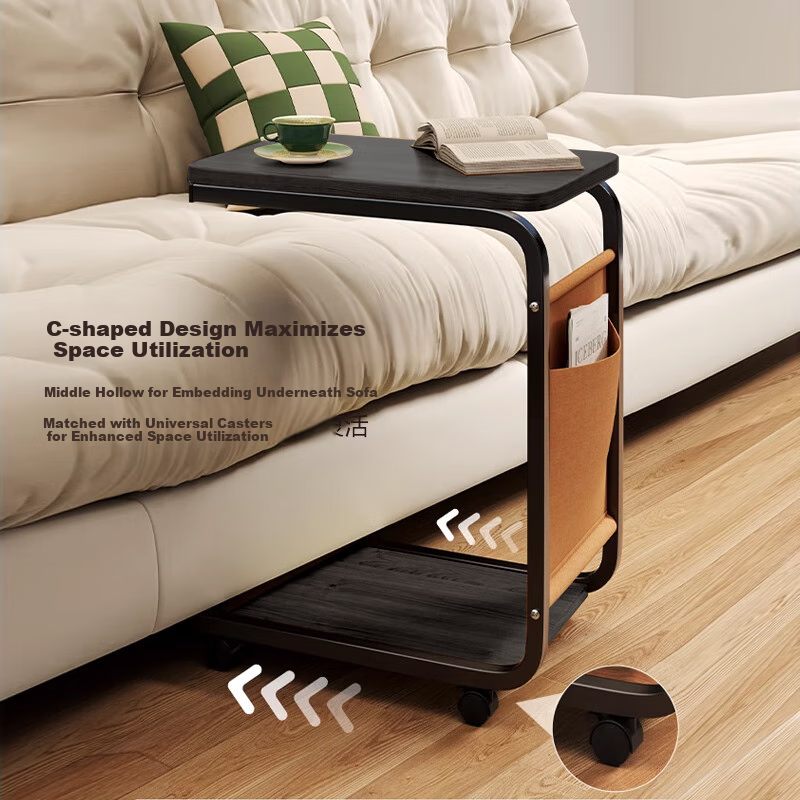 L&S LIFE AND SEASON Mobile Coffee Table Simple Small Cart Sofa Side Table J107 B...