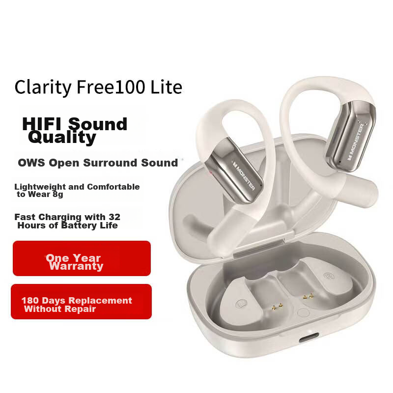 MONSTER Clarity Free100 Lite Earbuds, True Wireless Noise-Cancelling Bluetooth H...