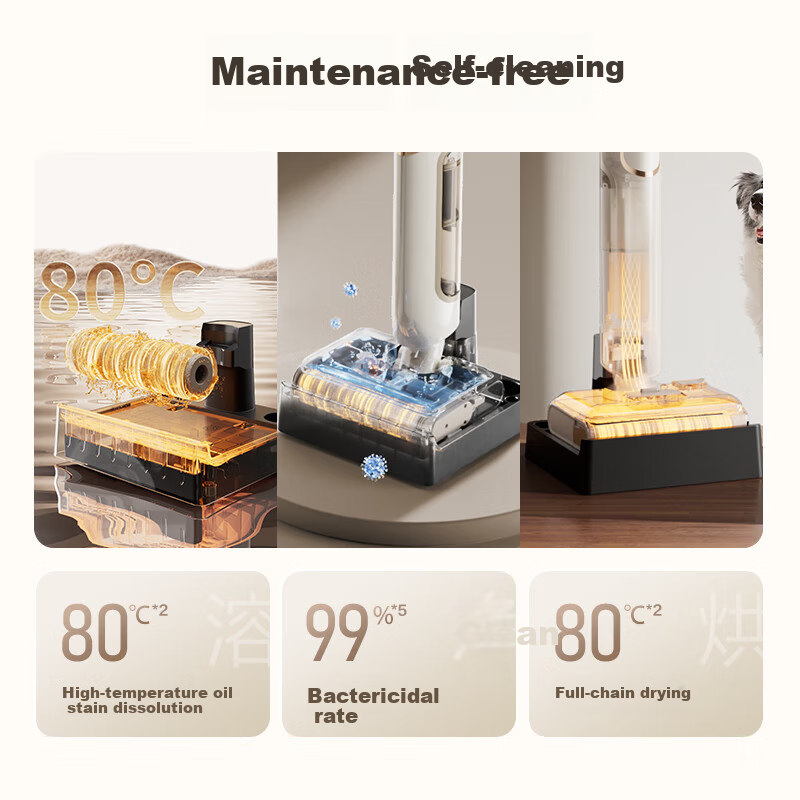 SUPOR Ultra-thin 180° Flat Lying Floor Washing Machine Household Washing and Suc...