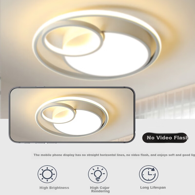 TCL Lighting LED Ceiling Light for Bedroom Study Room Nordic Style 33W