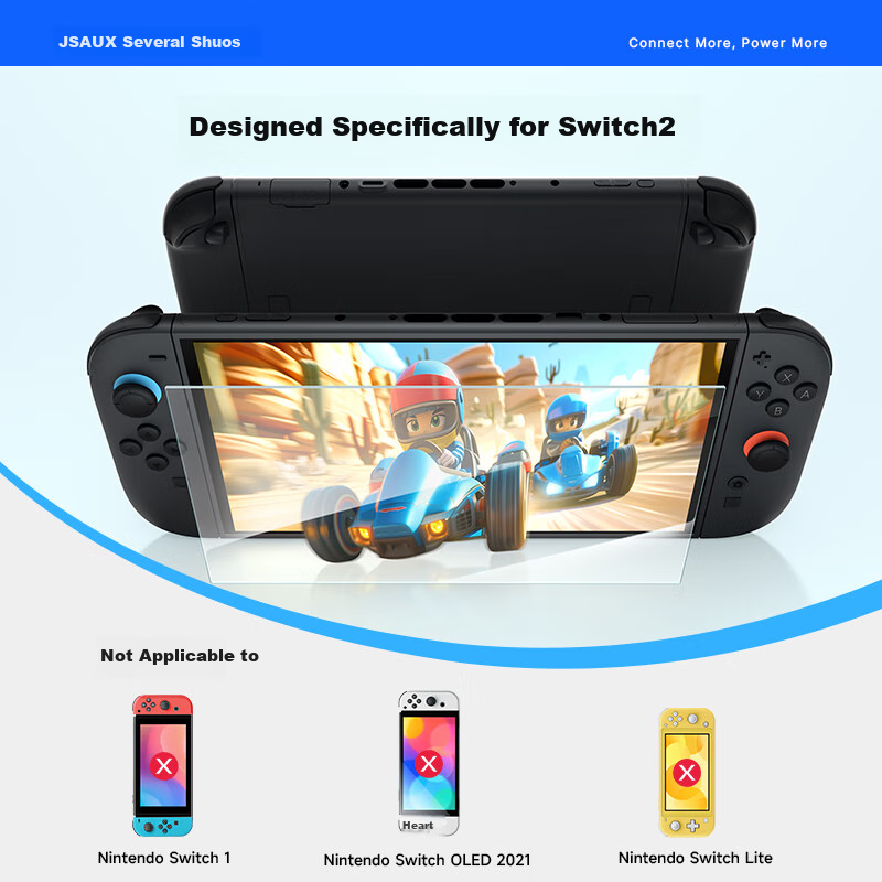 JSAUX Tempered Glass Screen Protector for Nintendo Switch, 2-Pack High Definitio...
