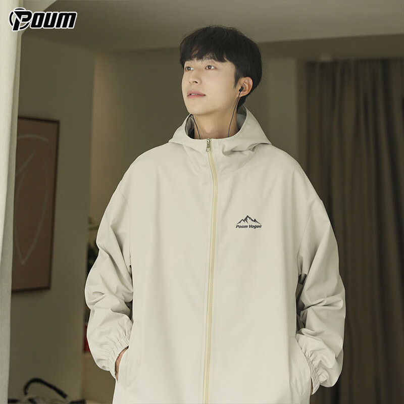 POUM Men's Spring and Autumn Fashion American Jacket Workwear Casual Zipper Jack...