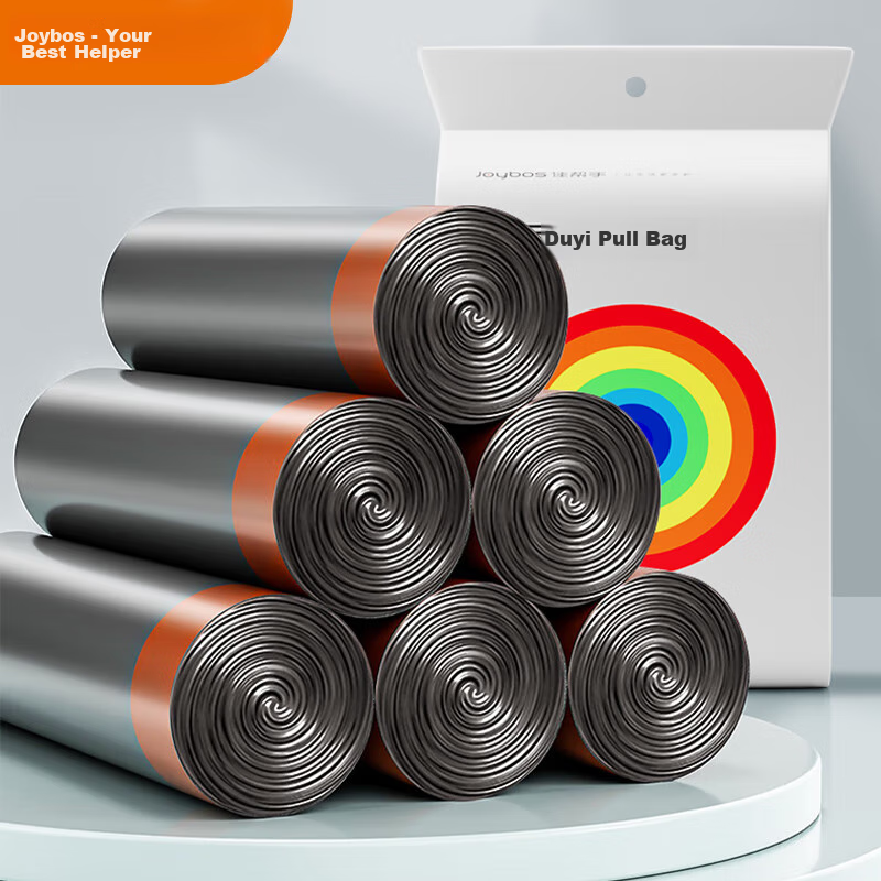 Jiabangshuo Drawstring Garbage Bags, Black, 45*50cm, 75 Pieces, 1 Micron Thick,...